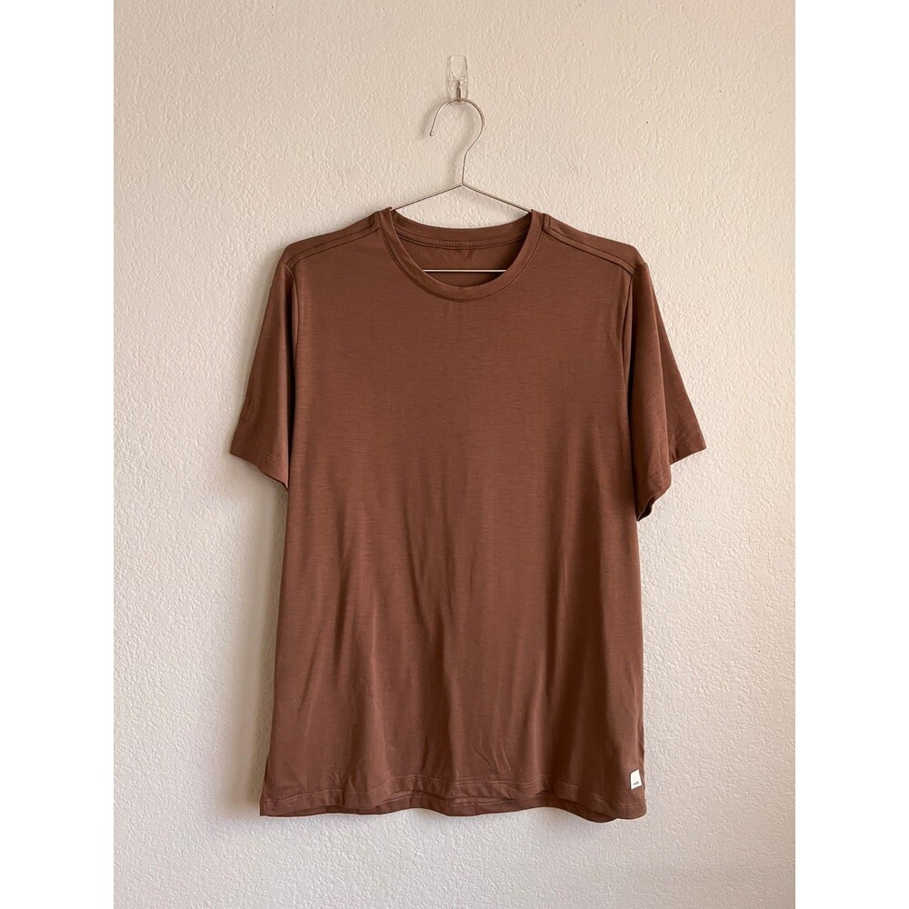 Vuori Men's Current Tech Tee in Brown Size LARGE